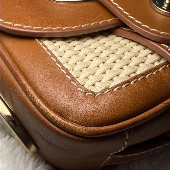 Bally Brown and Cream Woven Shoulder bag - Picture 7 of 15
